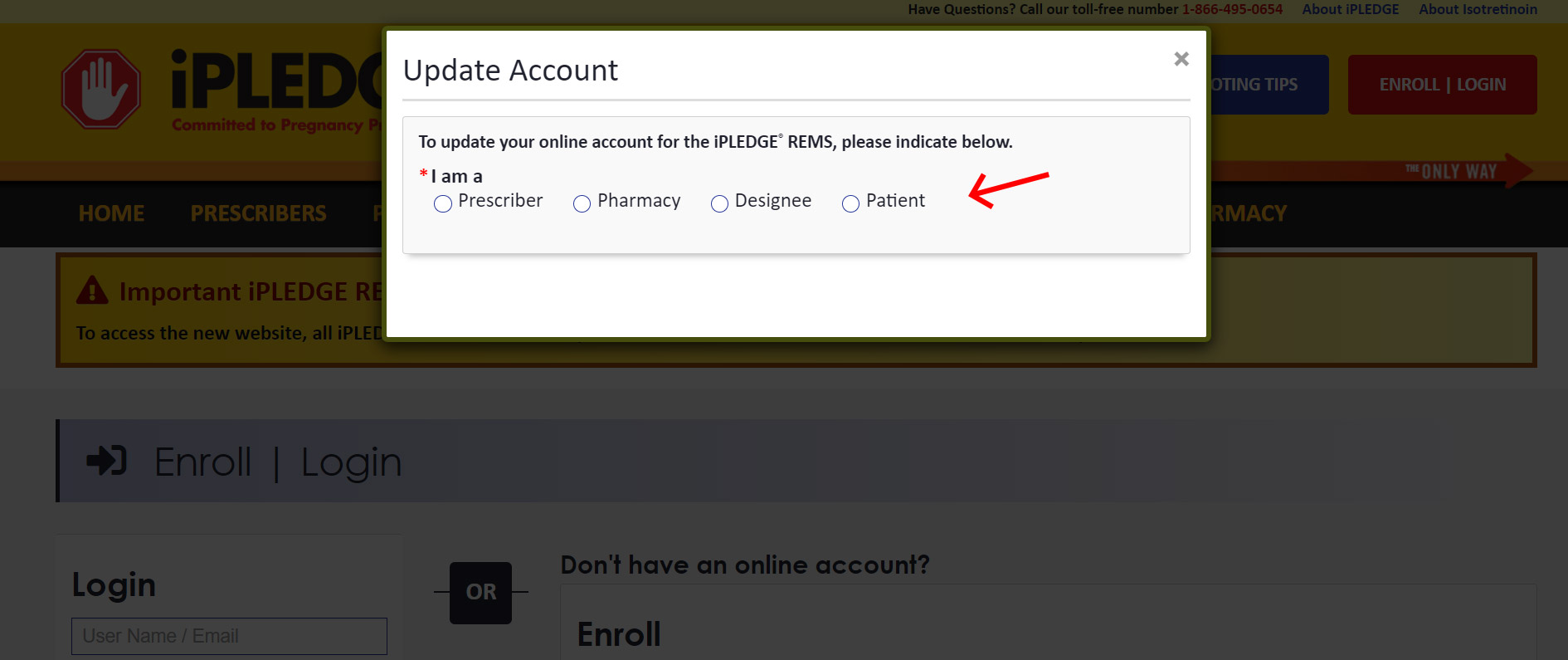 Update iPledge Account Online