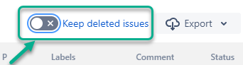 turn on keep deleted issues option